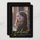 Aankondiging Gold Script Photo Afstuderen (Voorkant / Achterkant)