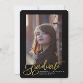 Aankondiging Gold Script Photo Afstuderen (Voorkant)