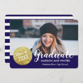 Aankondiging Gold Seal Afstuderen - Aangepaste kle (Voorkant / Achterkant)