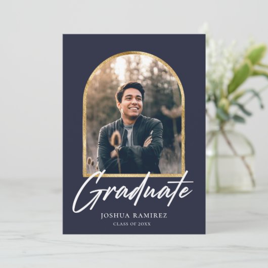 Aankondiging Golden Arch Photo Lijst Afstuderen (Staand voorkant)