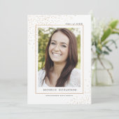 Aankondiging gouden Confetti Afstuderen (Staand voorkant)