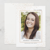 Aankondiging gouden Confetti Afstuderen (Voorkant / Achterkant)