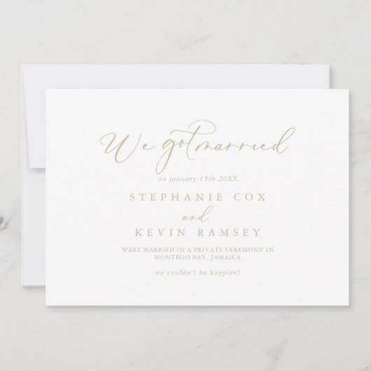 Aankondiging gouden Idyllische kalligrafie (Voorkant)