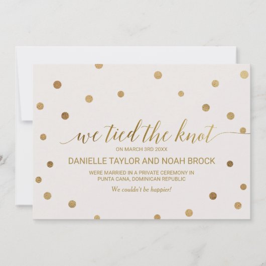 Aankondiging gouden poodots Elopement (Voorkant)