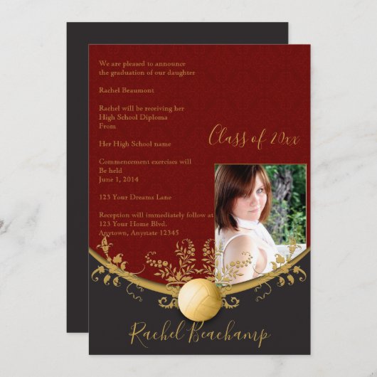 Aankondiging goudvolleybalAfstuderen (Voorkant / Achterkant)