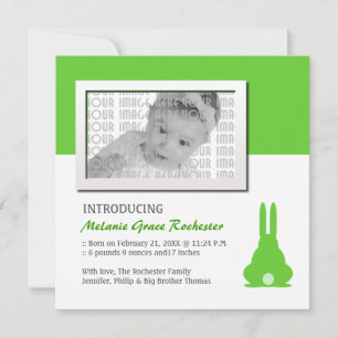 Aankondiging Green Bunny Birth