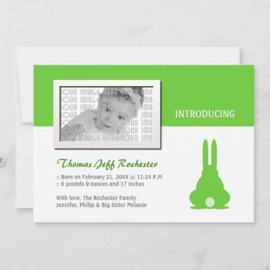 Aankondiging Green Bunny Birth (Voorkant)