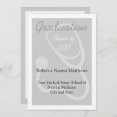 Aankondiging grijs/wit modern Afstuderen (Voorkant / Achterkant)