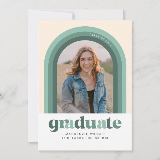 Aankondiging Groen Afstuderen Retro Arch (Voorkant)