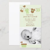 Aankondiging groen Baby wasgoed (Voorkant / Achterkant)