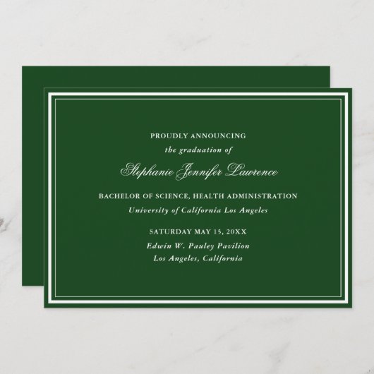 Aankondiging groen formeel Afstuderen (Voorkant / Achterkant)