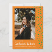 Aankondiging groen Oranje Confetti Afstuderen (Voorkant)