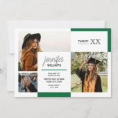 Aankondiging groene 3 foto-Afstuderen (Voorkant)