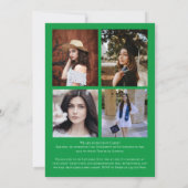 Aankondiging groene bruine Confetti Afstuderen (Achterkant)