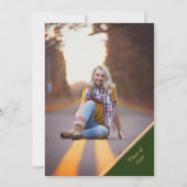 Aankondiging groene en gouden foto-Afstuderen (Voorkant)