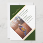 Aankondiging groene en gouden foto-Afstuderen (Achterkant)