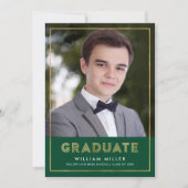 Aankondiging groene gouden geometrische foto-Afstu (Voorkant)