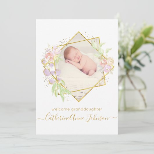 Aankondiging grootouder Baby Girl (Staand voorkant)