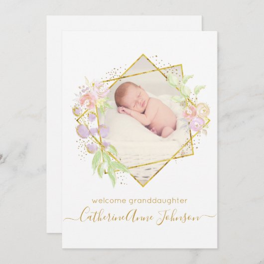 Aankondiging grootouder Baby Girl (Voorkant / Achterkant)