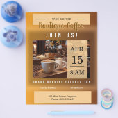 Aankondiging grote opening koffiezaak flyer (Enkel)