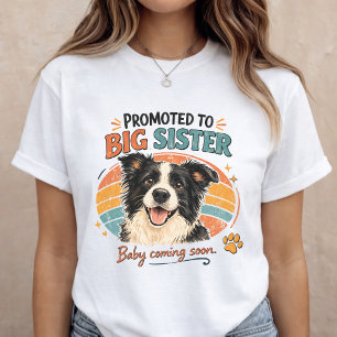 Aankondiging grote zus hond baby onthulling t-shirt