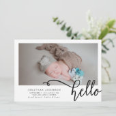 Aankondiging Hallo Baby Birth Photo Collage (Staand voorkant)