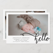 Aankondiging Hallo Baby Birth Photo Collage (Voorkant / Achterkant)