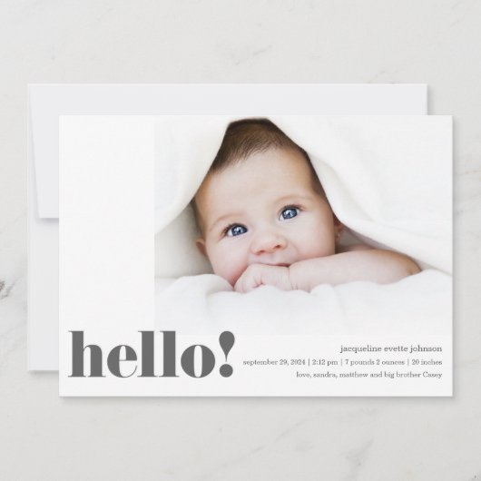 Aankondiging Hallo foto's Modern Bold (Voorkant)