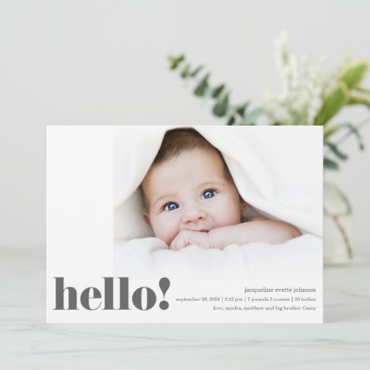 Aankondiging Hallo foto's Modern Bold (Staand voorkant)