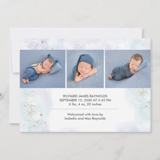 Aankondiging Hallo Wereldbabyjongen (Achterkant)