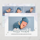 Aankondiging Hallo Wereldbabyjongen (Voorkant / Achterkant)