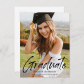 Aankondiging handgeschreven Afstuderen foto script (Voorkant / Achterkant)