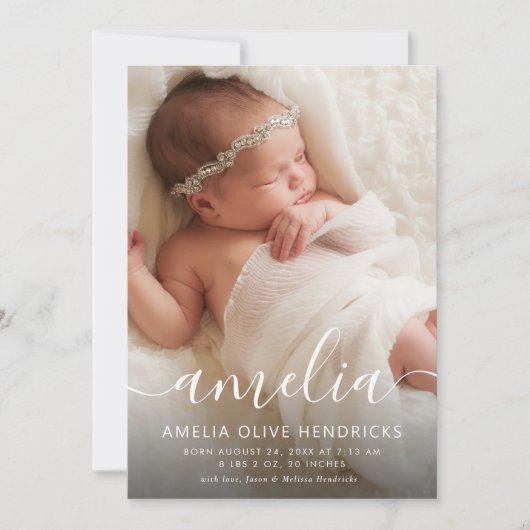 Aankondiging handtekenscript Fotogeboorte (Voorkant)