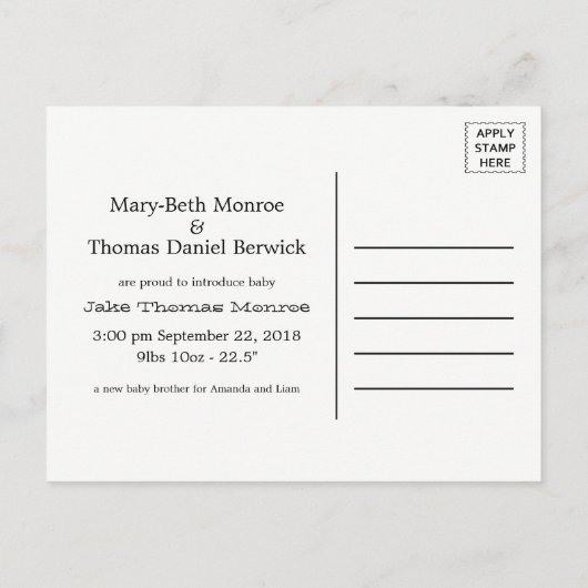 Aankondiging hartinfanter (Achterkant)