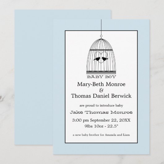 Aankondiging  hartinfanter (Voorkant / Achterkant)