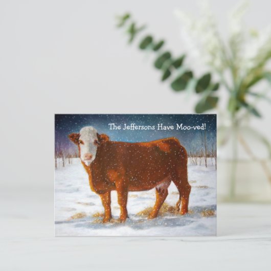 AANKONDIGING: HEREFORD BEEF KOE AANKONDIGINGSKAART (Staand voorkant)