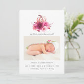 Aankondiging Herfst Birth Burgundy and Pink Autumn (Staand voorkant)