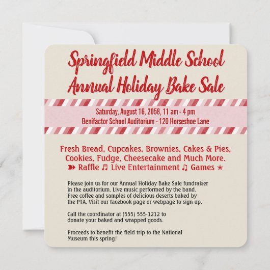 Aankondiging Holiday Bake Sale Bunnies (Achterkant)