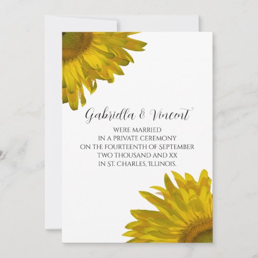 Aankondiging homozonnebloem-huwelijk (Voorkant)