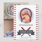 Aankondiging honkbal geboorte (Voorkant / Achterkant)