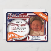 Aankondiging honkbal geboorte (Voorkant)