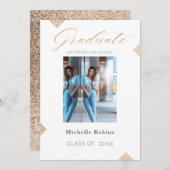 Aankondiging hoog Afstudeerder Trendy Script High  (Voorkant / Achterkant)