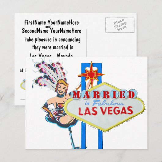 Aankondiging huwelijk Las Vegas (Voorkant / Achterkant)