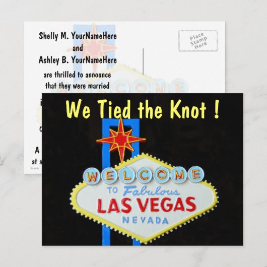Aankondiging huwelijk Las Vegas (Voorkant / Achterkant)