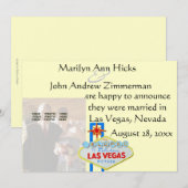Aankondiging huwelijk Las Vegas met trouwfoto (Voorkant / Achterkant)