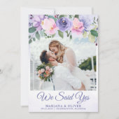 Aankondiging huwelijk Modern roze Floral (Voorkant)