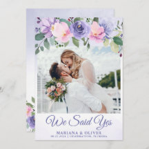 Aankondiging huwelijk Modern roze Floral