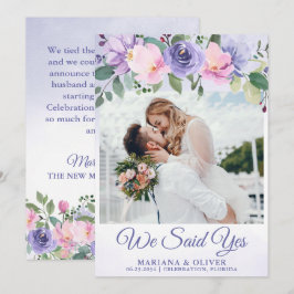 Aankondiging huwelijk Modern roze Floral