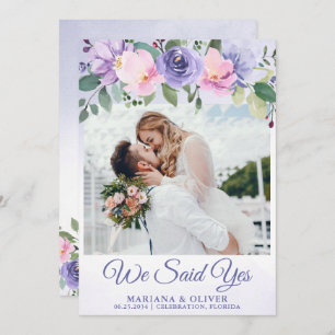 Aankondiging huwelijk Modern roze Floral