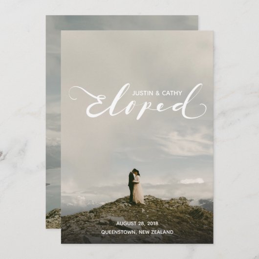 Aankondiging huwelijk persoonlijke opgebouwde name (Voorkant / Achterkant)